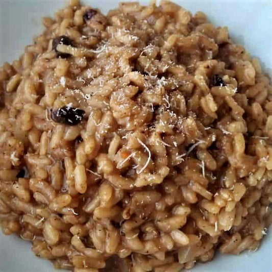 Black garlic risotto