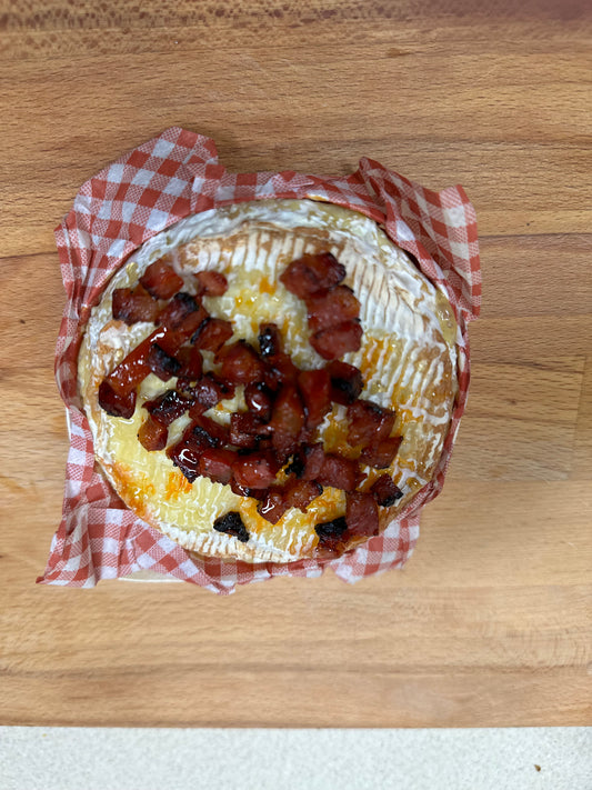 Baked camembert with chorizo and hot honey