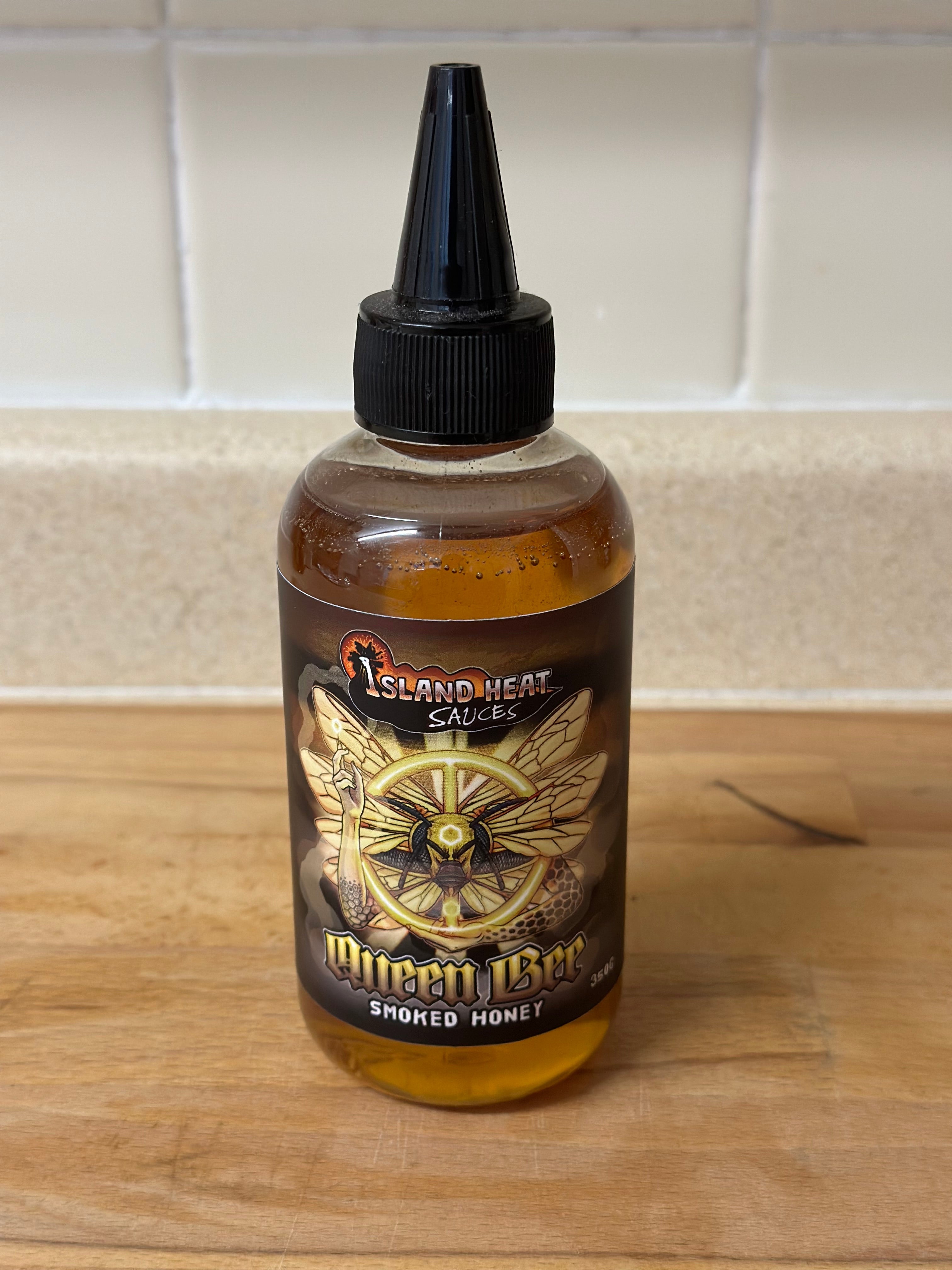 Bottle of smoked honey