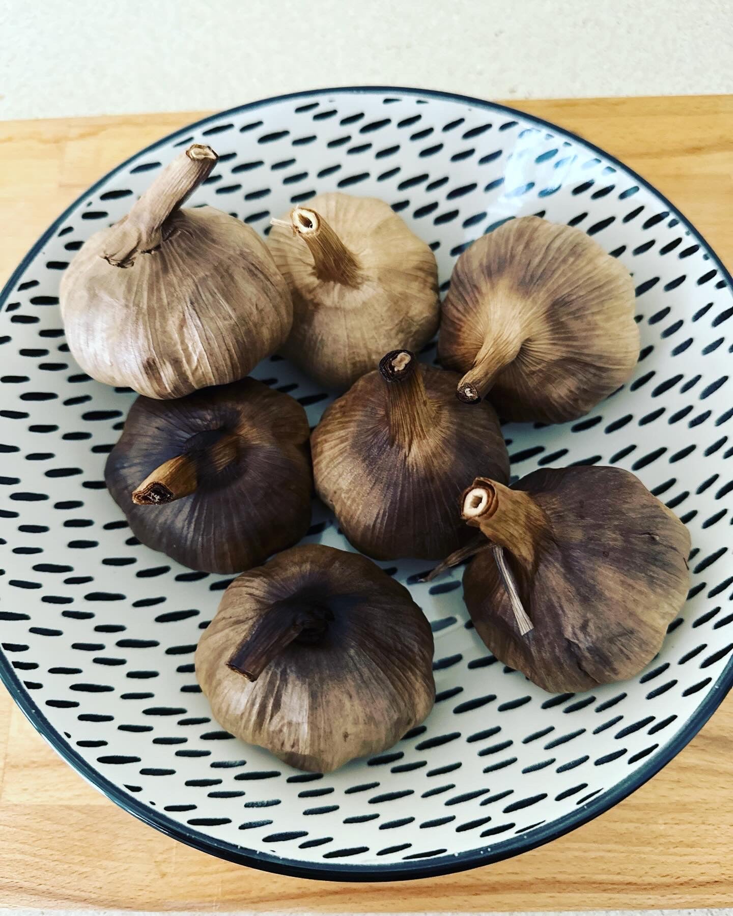 Black garlic bulbs