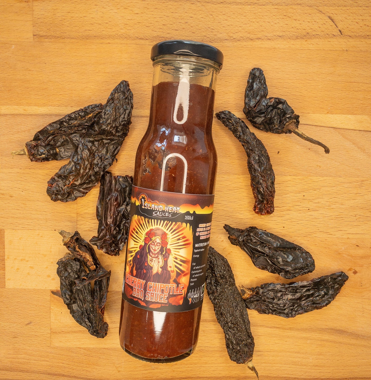 Cherry chipotle bbq sauce bottle